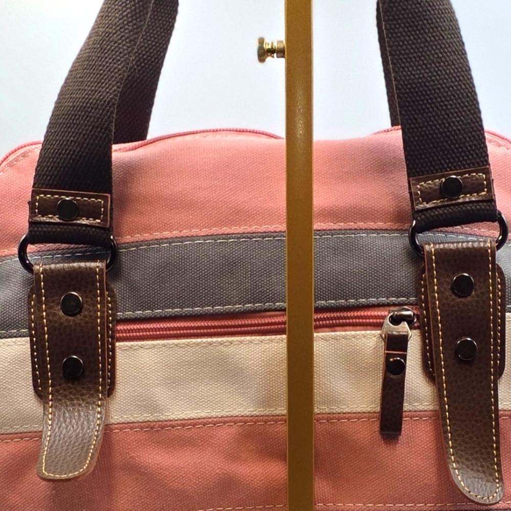 Canvas Multi Colored Stripe  Women's Bag With Crossbody Strap EUC - Picture 11 of 12